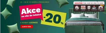 20 % na vše do ložnice 21-23-8-2026