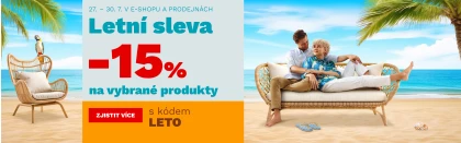 LETNÍ SLEVA 15 % na vybrané produkty 27-30-7-2026