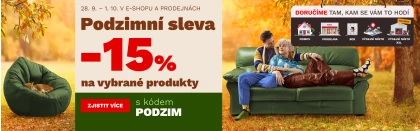 PODZIMNÍ SLEVA 15 % na vybrané produkty 28.9. - 1.10. 2026