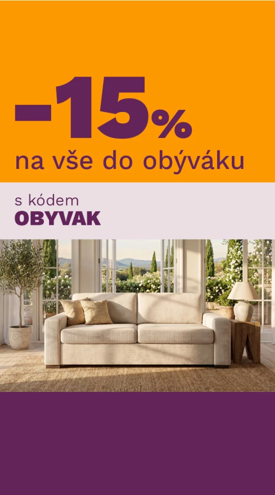 15 % na vše do obýváku 1-4-6-2026