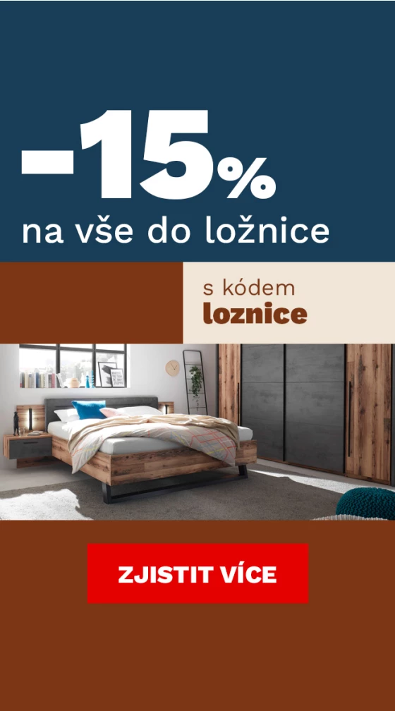 15 % na vše do ložnice 11-13-1-2026