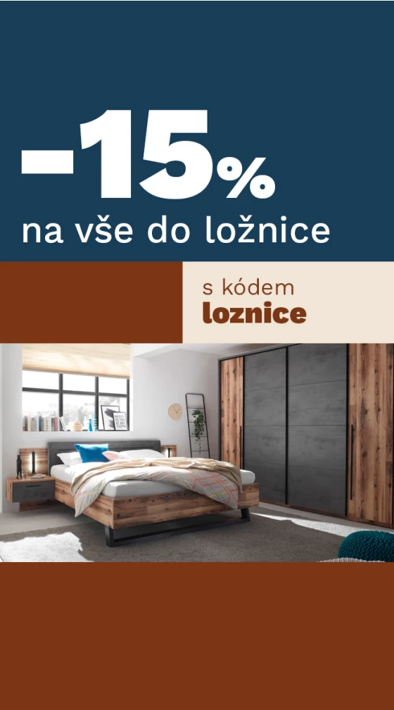 15 % na vše do ložnice 11-13-1-2026