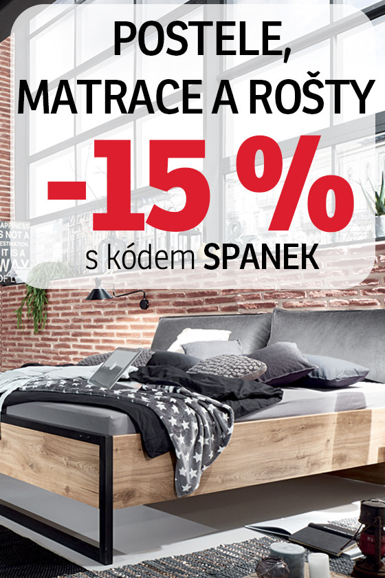 Reklamní banner - postele, matrace, rošty 15 %