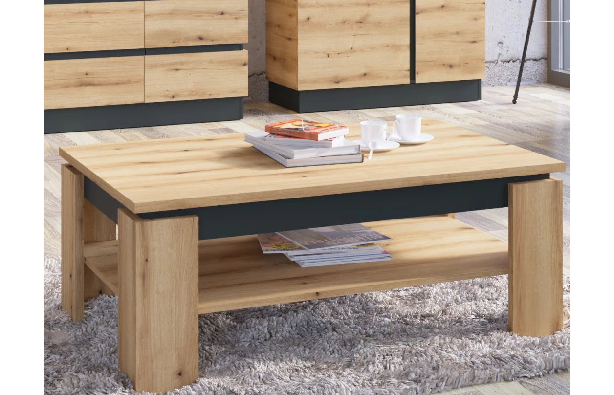 TV skříňka Corte, dub coast/tmavě šedá