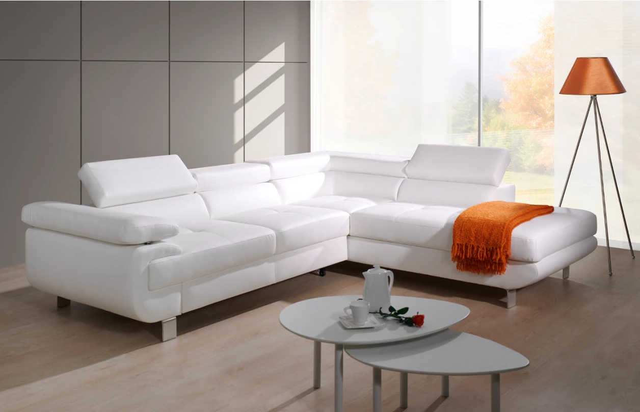 Rohová sedací souprava Lotos, růžová tkanina, pravý roh