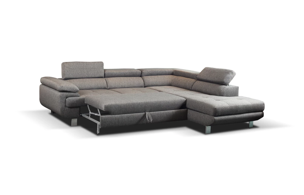 Rohová sedací souprava Lotos, růžová tkanina, pravý roh