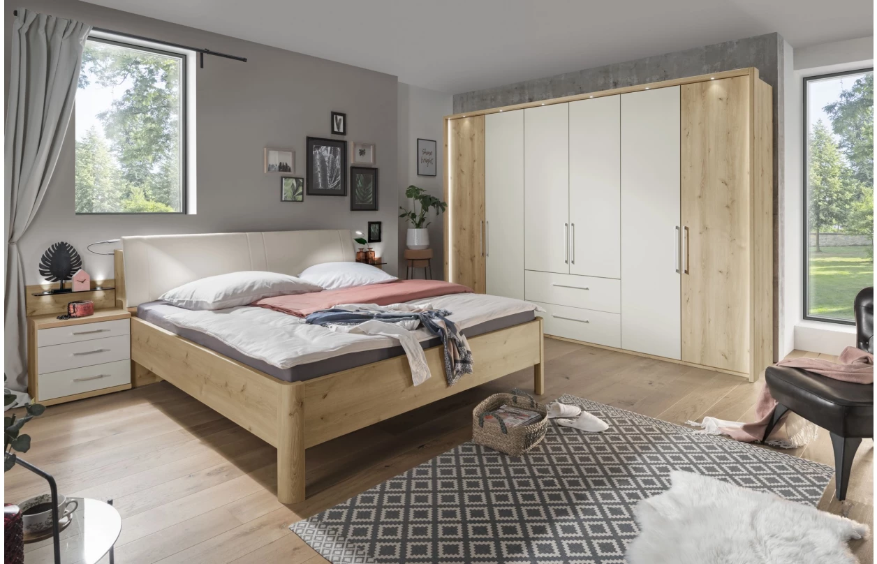 Sada 2 ks osvětlený panel k nočnímu stolku Kanada, dub bianco