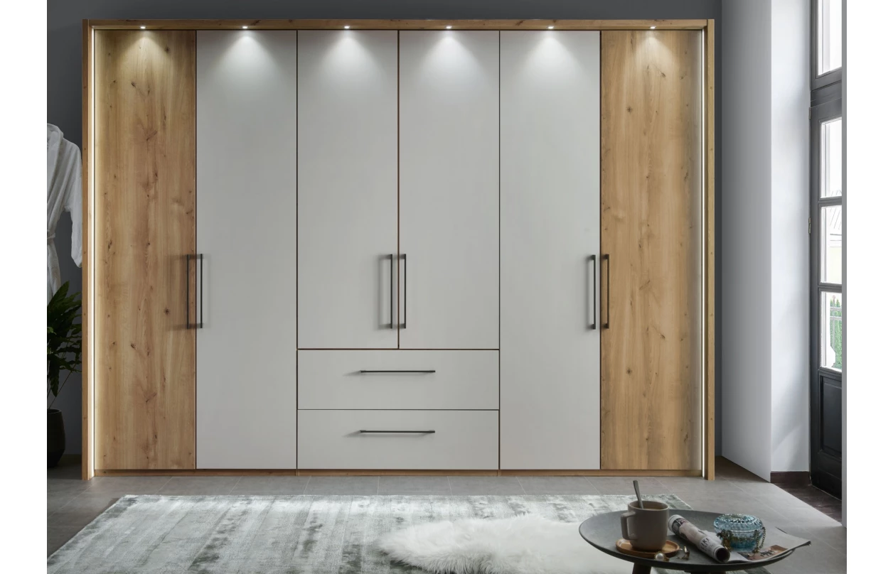 Sada 2 ks osvětlený panel k nočnímu stolku Kanada, dub bianco