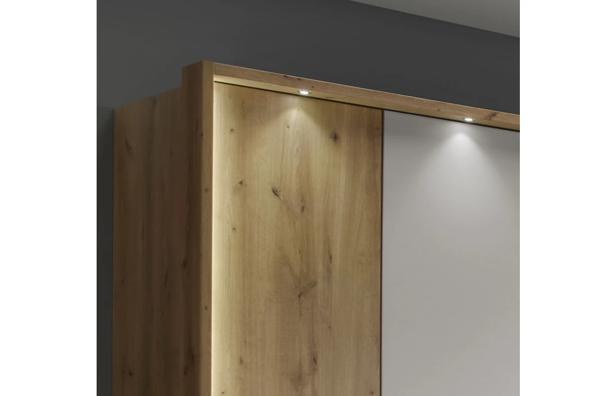 Sada 2 ks osvětlený panel k nočnímu stolku Kanada, dub bianco