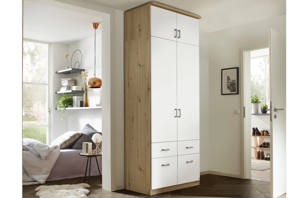 Šatní skříň Bremen, 181 cm, dub sonoma/bílá