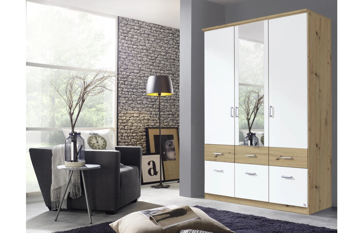 Šatní skříň Bremen, 181 cm, dub sonoma/bílá