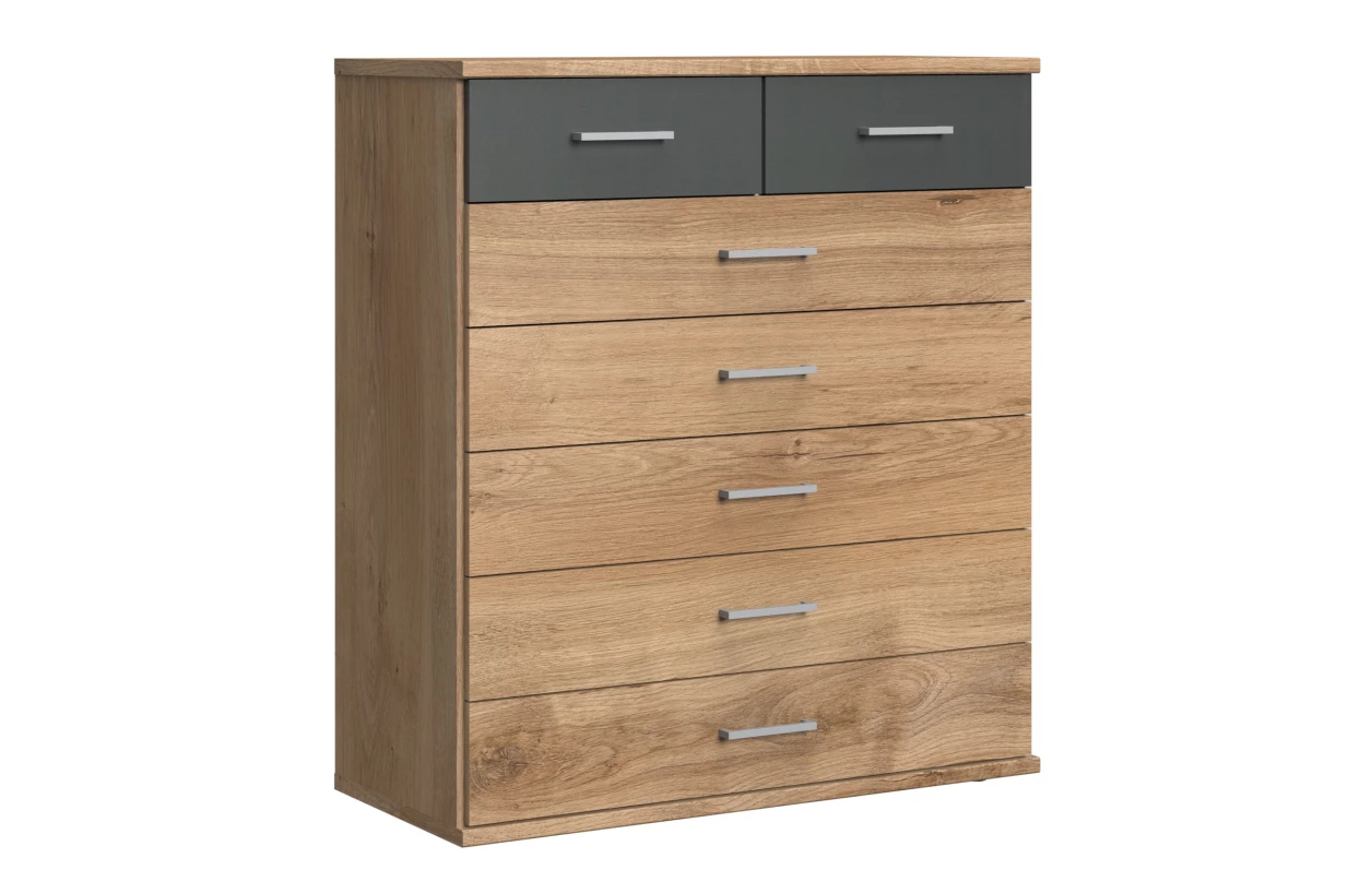 Šatní skříň bez zrcadla Click, 91 cm, bílá/prkenný dub 43
