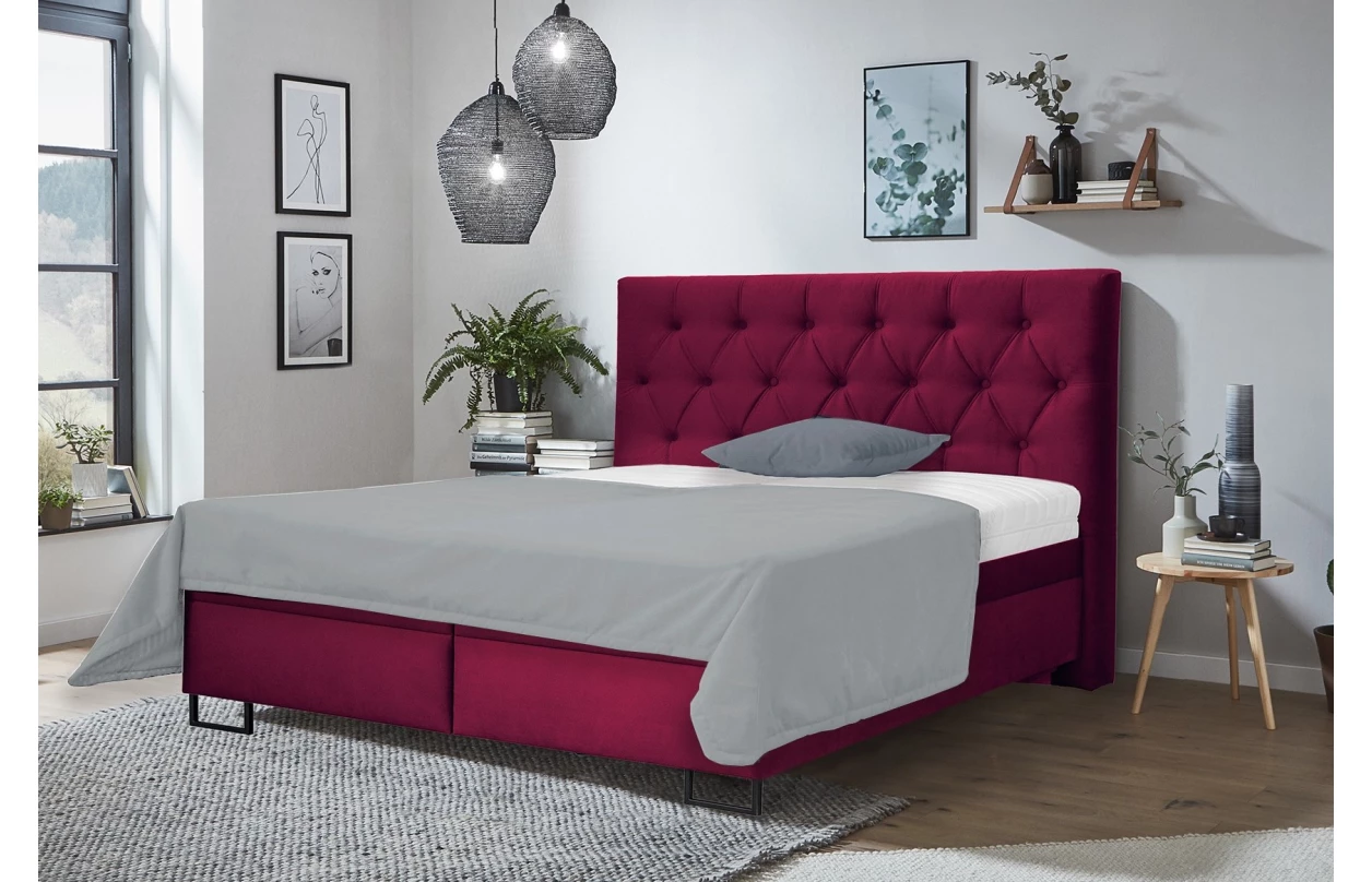 Postel Amy 180x200 cm, světle hnědá látka