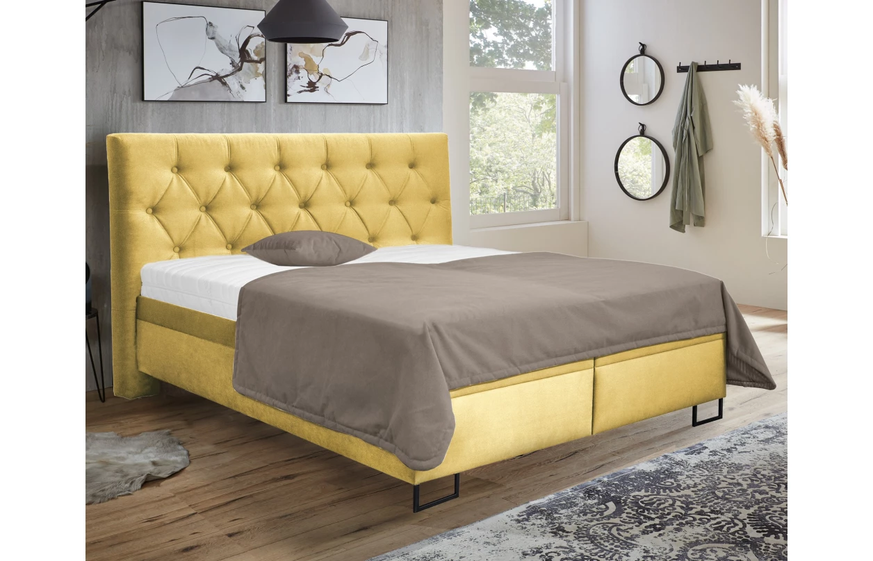 Postel Amy 180x200 cm, světle hnědá látka