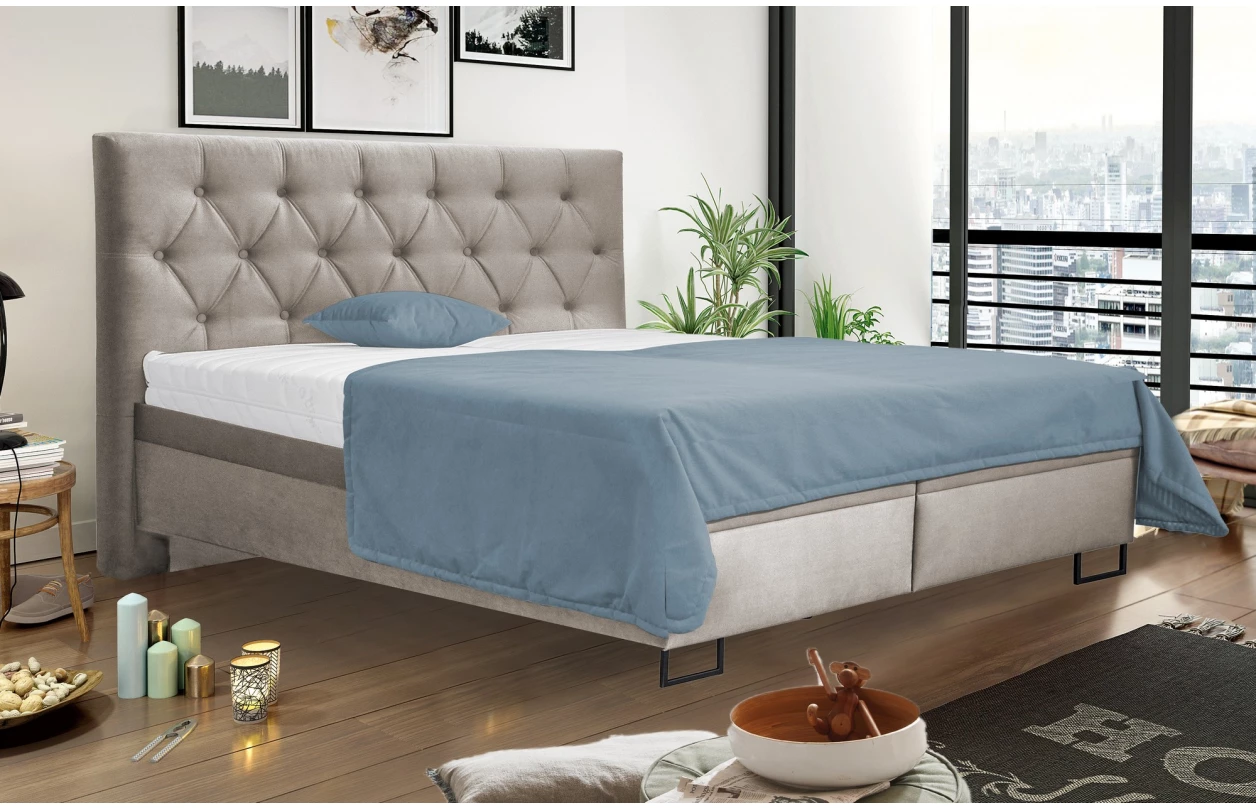 Postel Amy 180x200 cm, světle hnědá látka