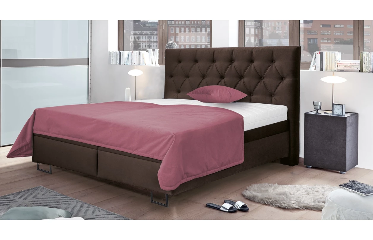 Postel Amy 180x200 cm, světle hnědá látka