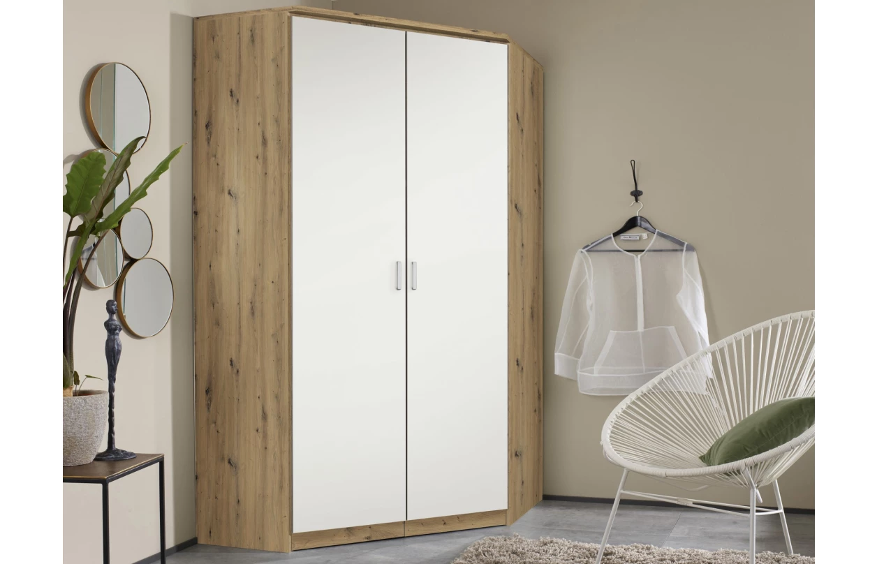 Šatní skříň Bremen, 136 cm, dub sonoma/bílá