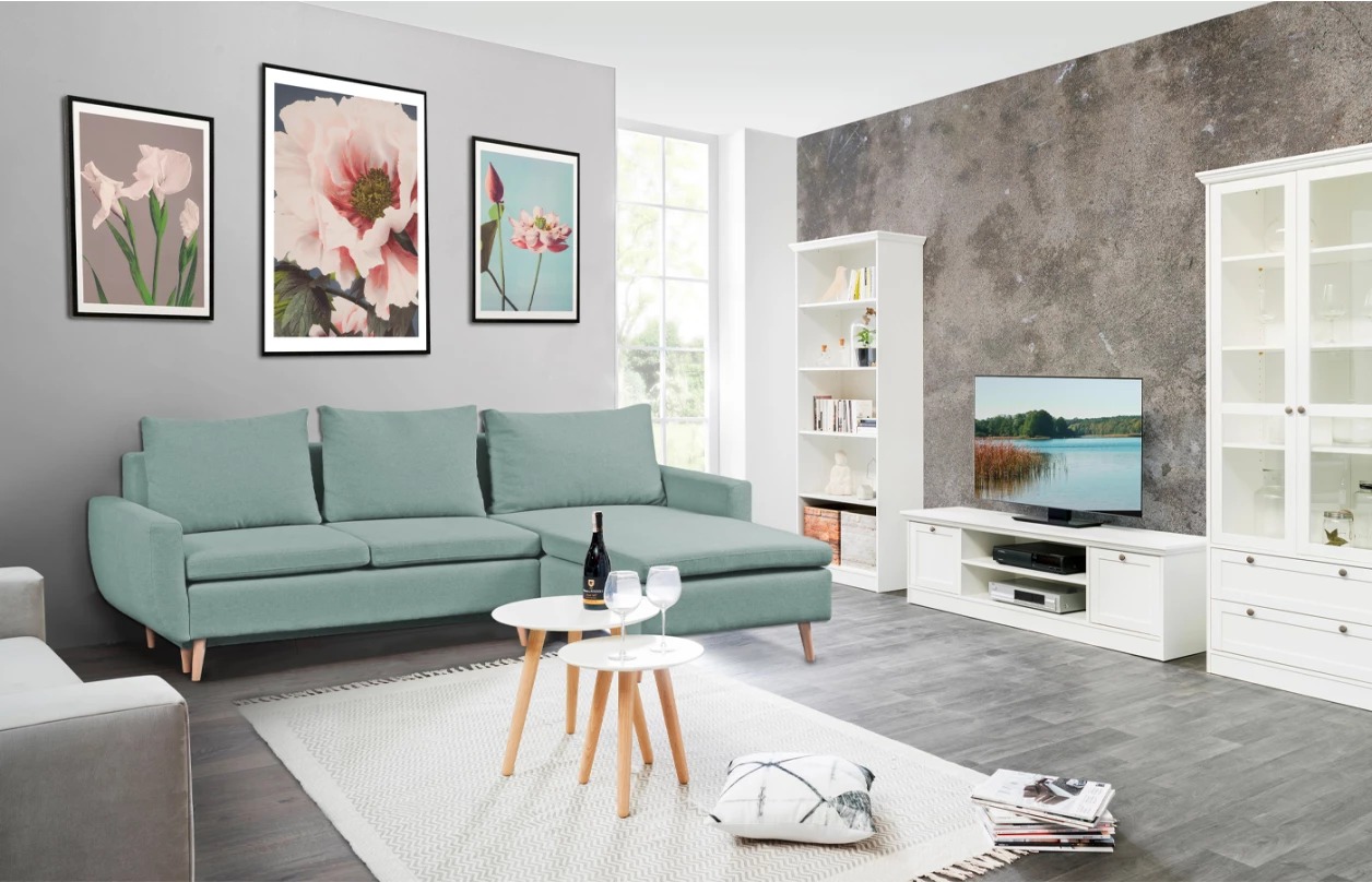 Rohová sedací souprava Enjoy, žlutá látka