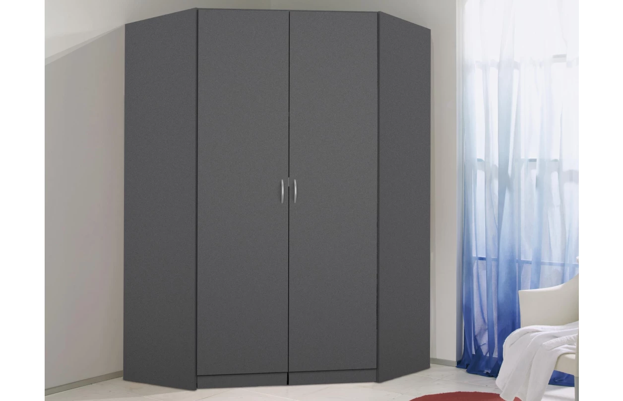 Šatní skříň Case, 181 cm, bílá/bílá