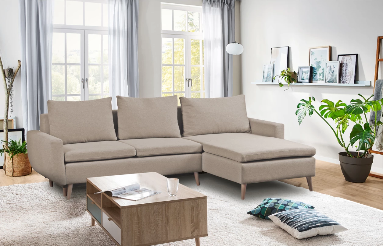 Rohová sedací souprava Enjoy, antracitová látka