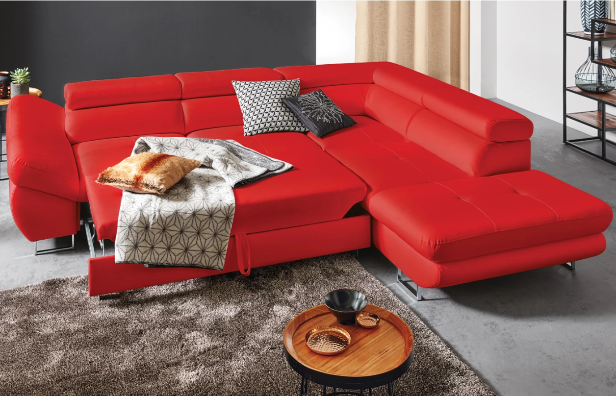 Rohová sedací souprava Fabio, středně šedá látka, pravý roh