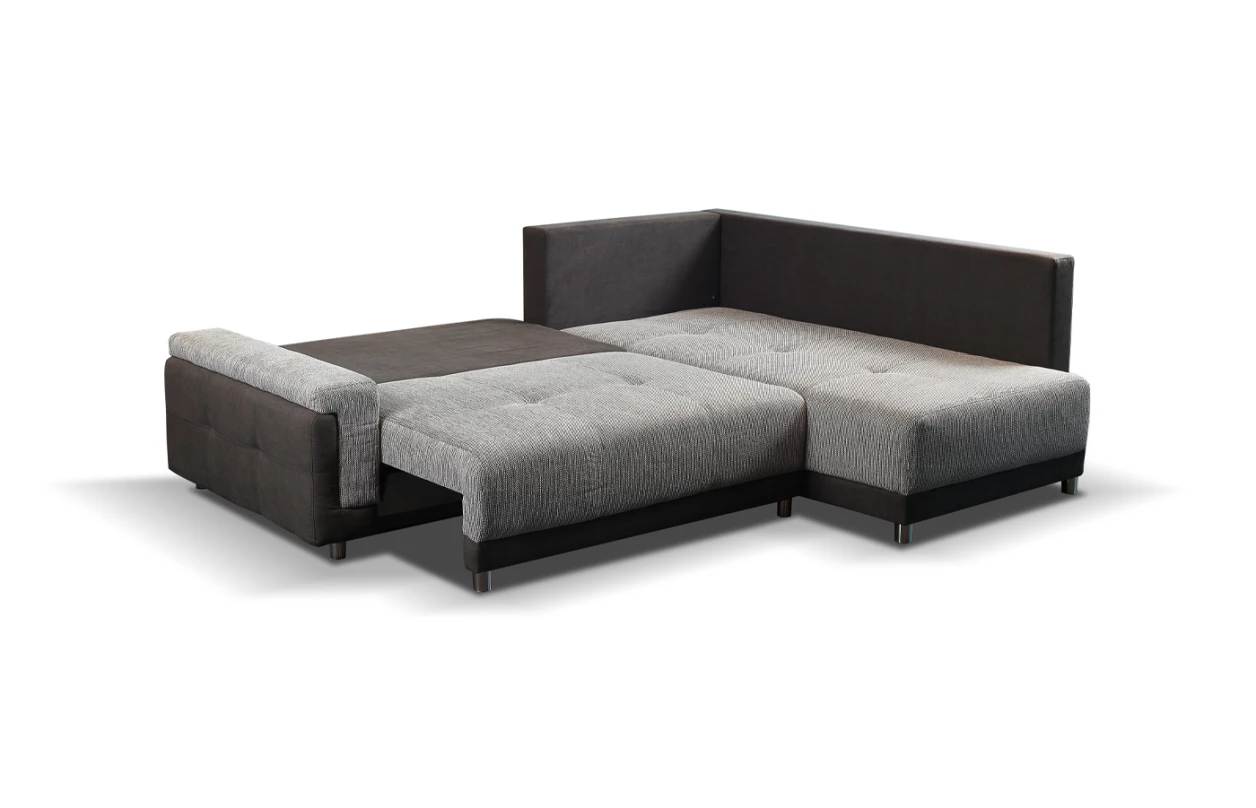 Rohová sedací souprava Beate, hnědá látka, levý roh