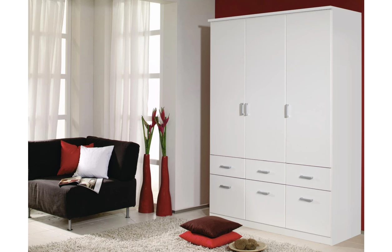 Šatní skříň se zrcadlem Bremen, 136 cm, dub artisan/bílá 7