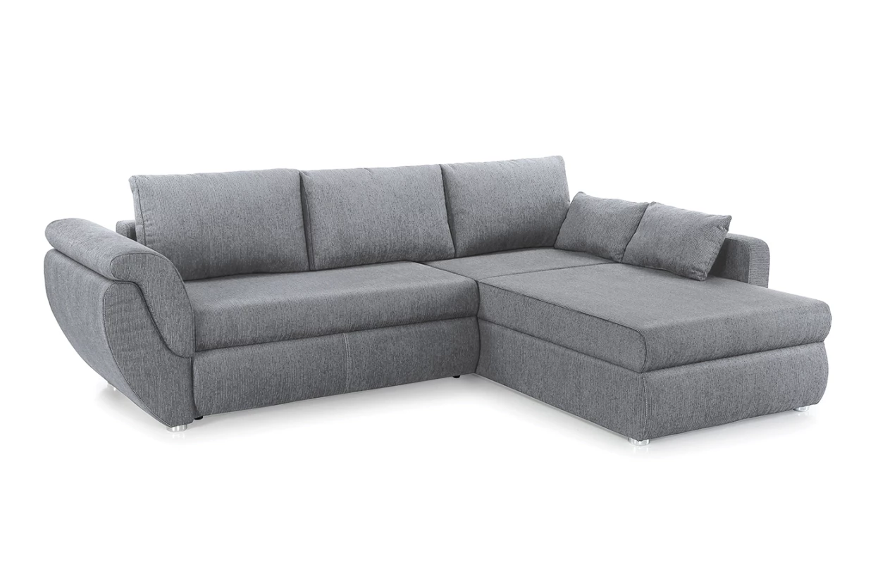 Rohová sedací souprava Torgau, černo-šedá tkanina