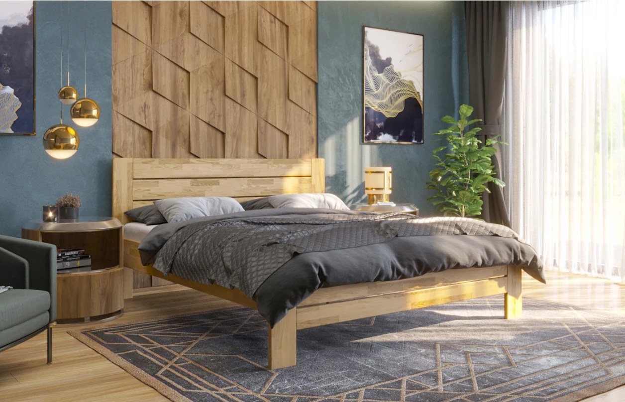 Postel Emilia 180x200 cm, přírodní buk