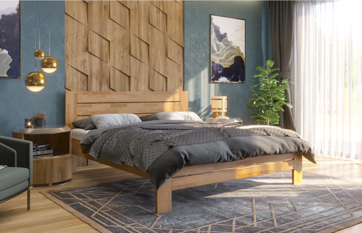 Postel Emilia 180x200 cm, přírodní buk