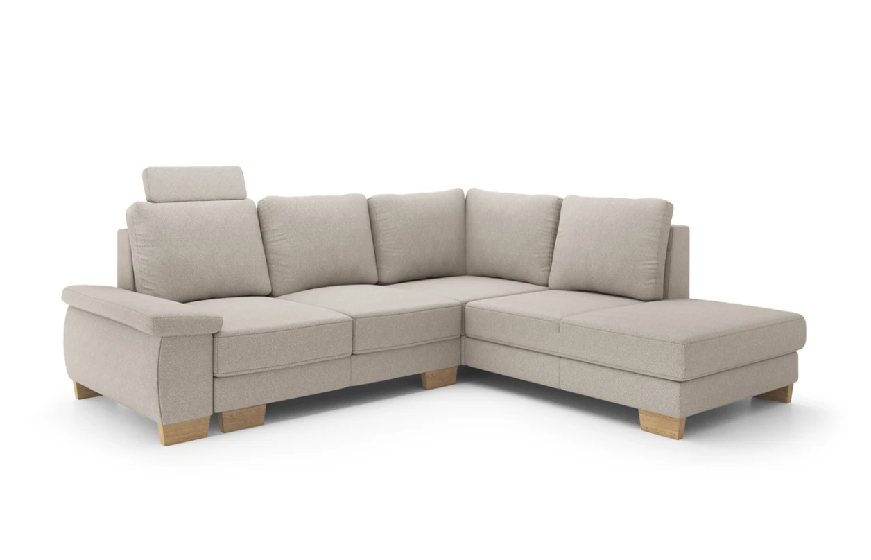 Sedací souprava Chivas, tvar U, hnědá vintage látka, bez funkcí