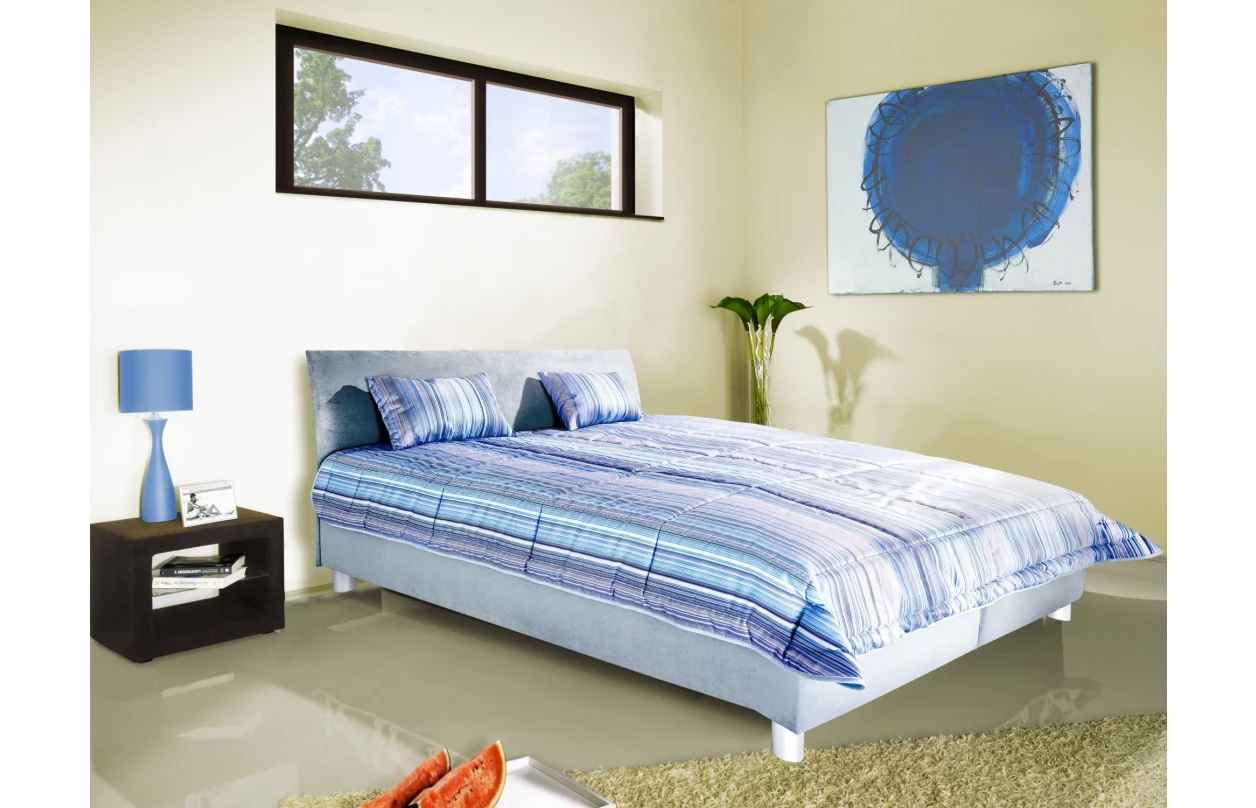Postel Bali 160x200 cm, krémová látka 2
