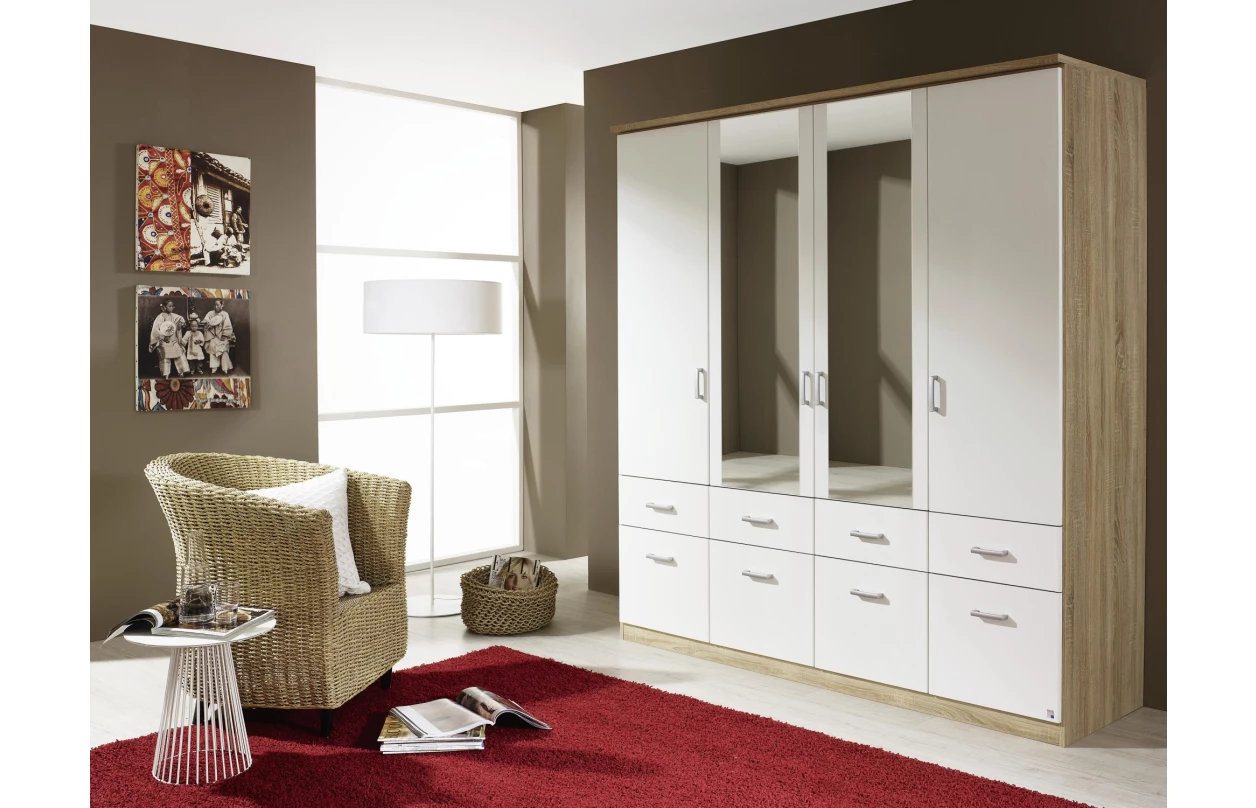 Šatní skříň Bremen, 91 cm, dub artisan/tmavě šedá