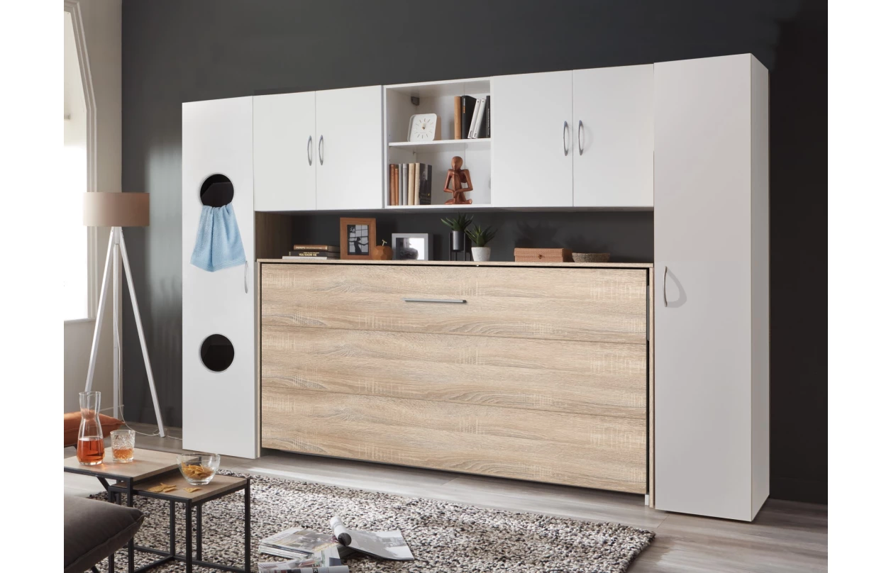 Sklápěcí postel Juist 120x200 cm, bílá