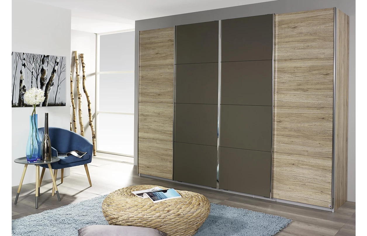 Paspartový rám s osvětlením k šatní skříni Syncrono, 323 cm, bílý