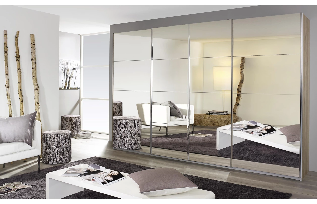 Paspartový rám s osvětlením k šatní skříni Syncrono, 323 cm, bílý