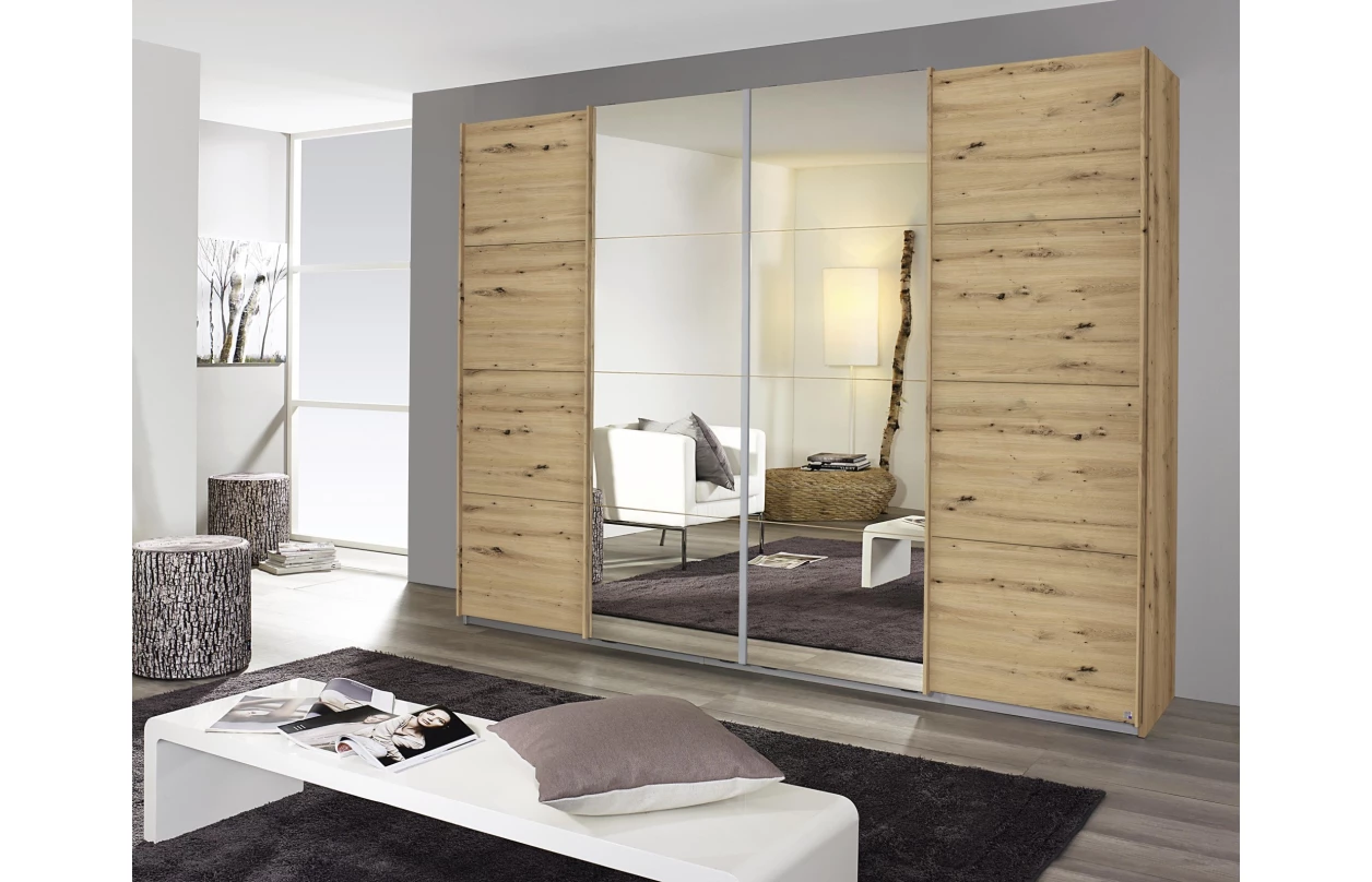 Paspartový rám s osvětlením k šatní skříni Syncrono, 323 cm, bílý