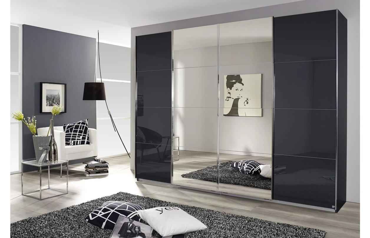 Paspartový rám s osvětlením k šatní skříni Syncrono, 323 cm, bílý