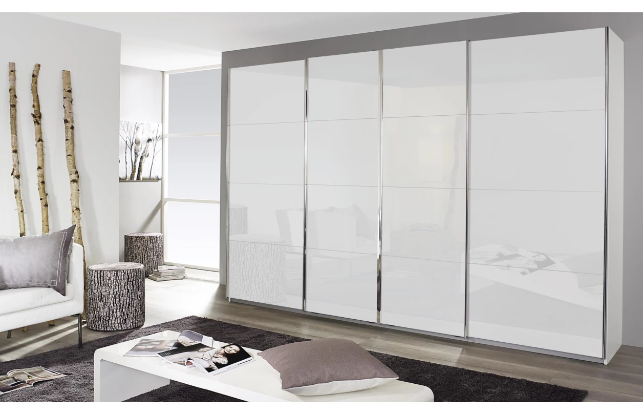 Paspartový rám s osvětlením k šatní skříni Syncrono, 323 cm, bílý