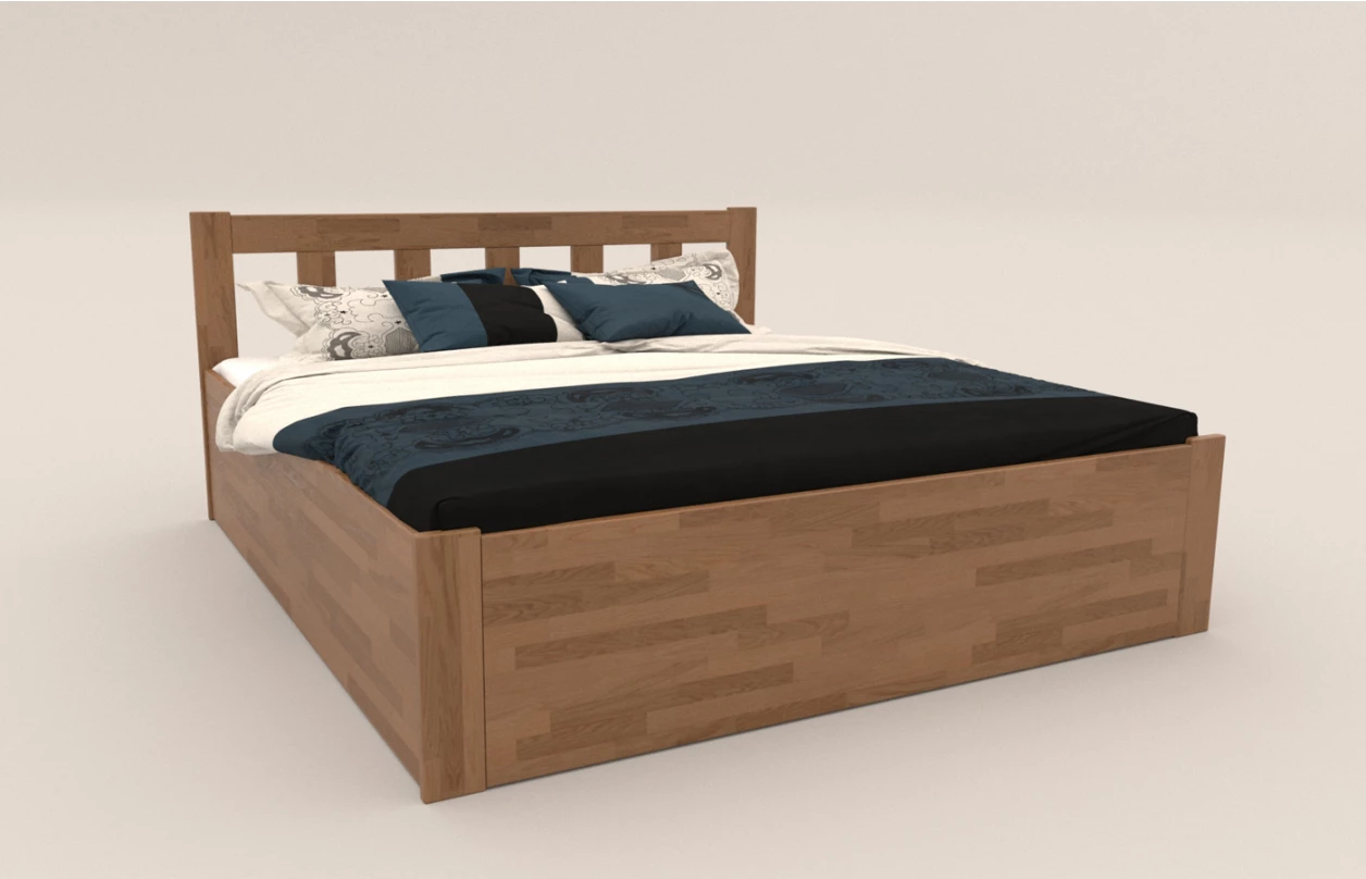 Postel s úložným prostorem Tema Box 180x200 cm, šedý buk