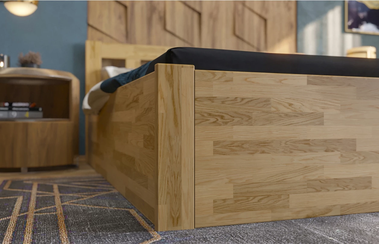 Postel s úložným prostorem Tema Box 180x200 cm, šedý buk