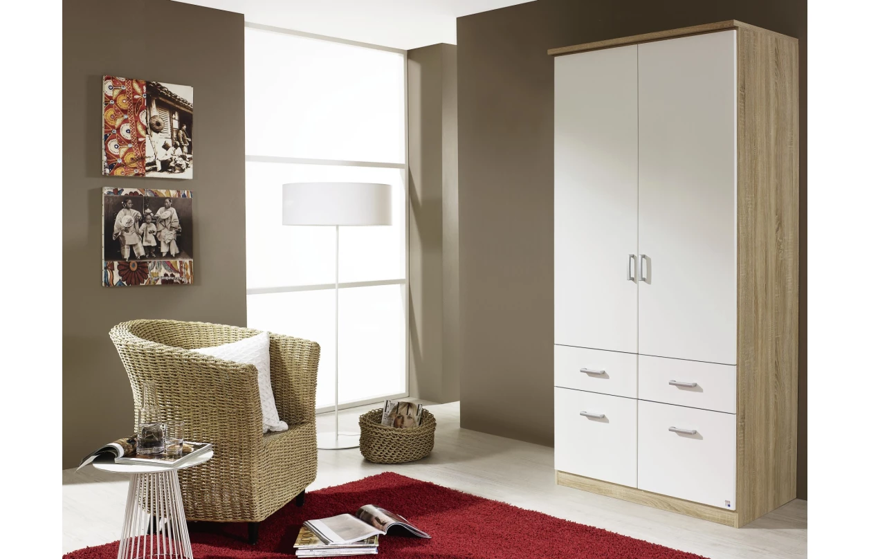 Rohový skříňový nástavec Bremen, dub artisan/tmavě šedý