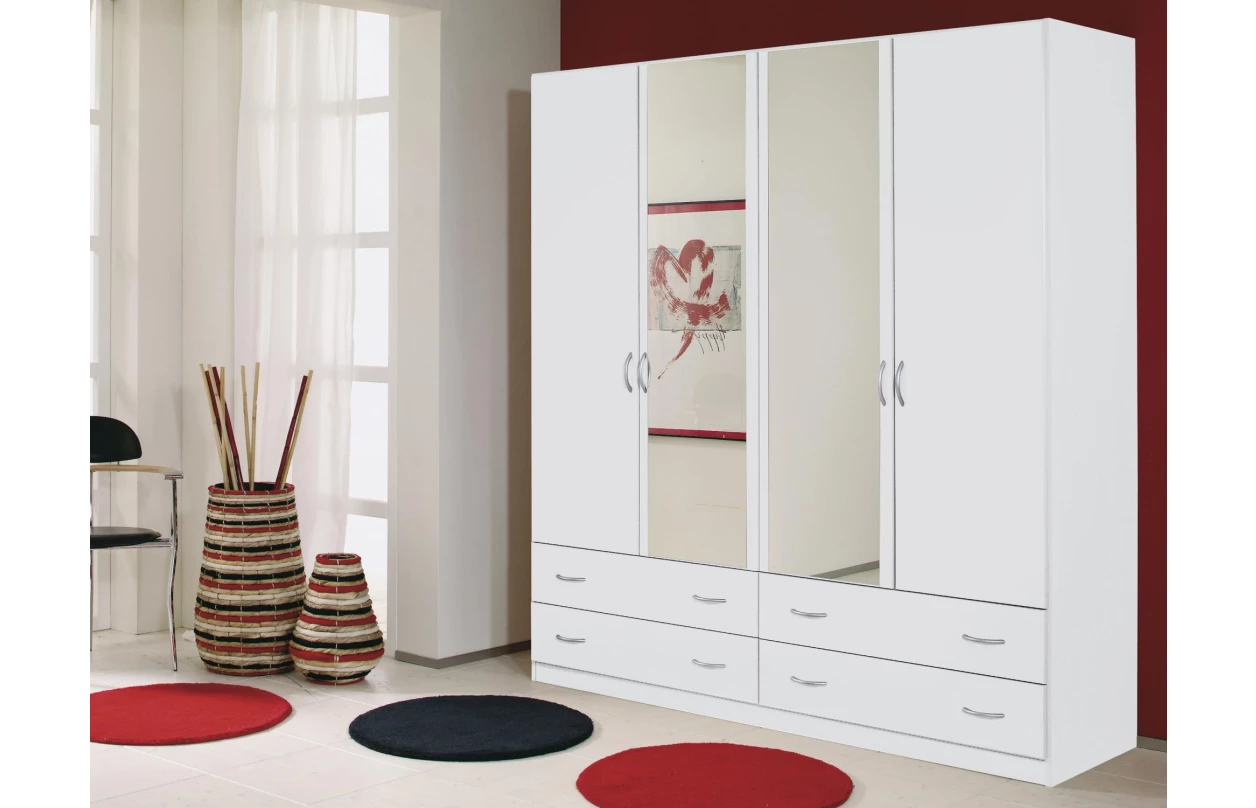 Šatní skříň se zrcadlem Case, 136 cm, dub artisan