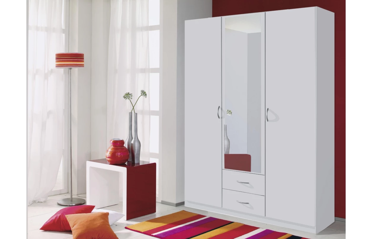 Šatní skříň se zrcadlem Case, 136 cm, dub artisan