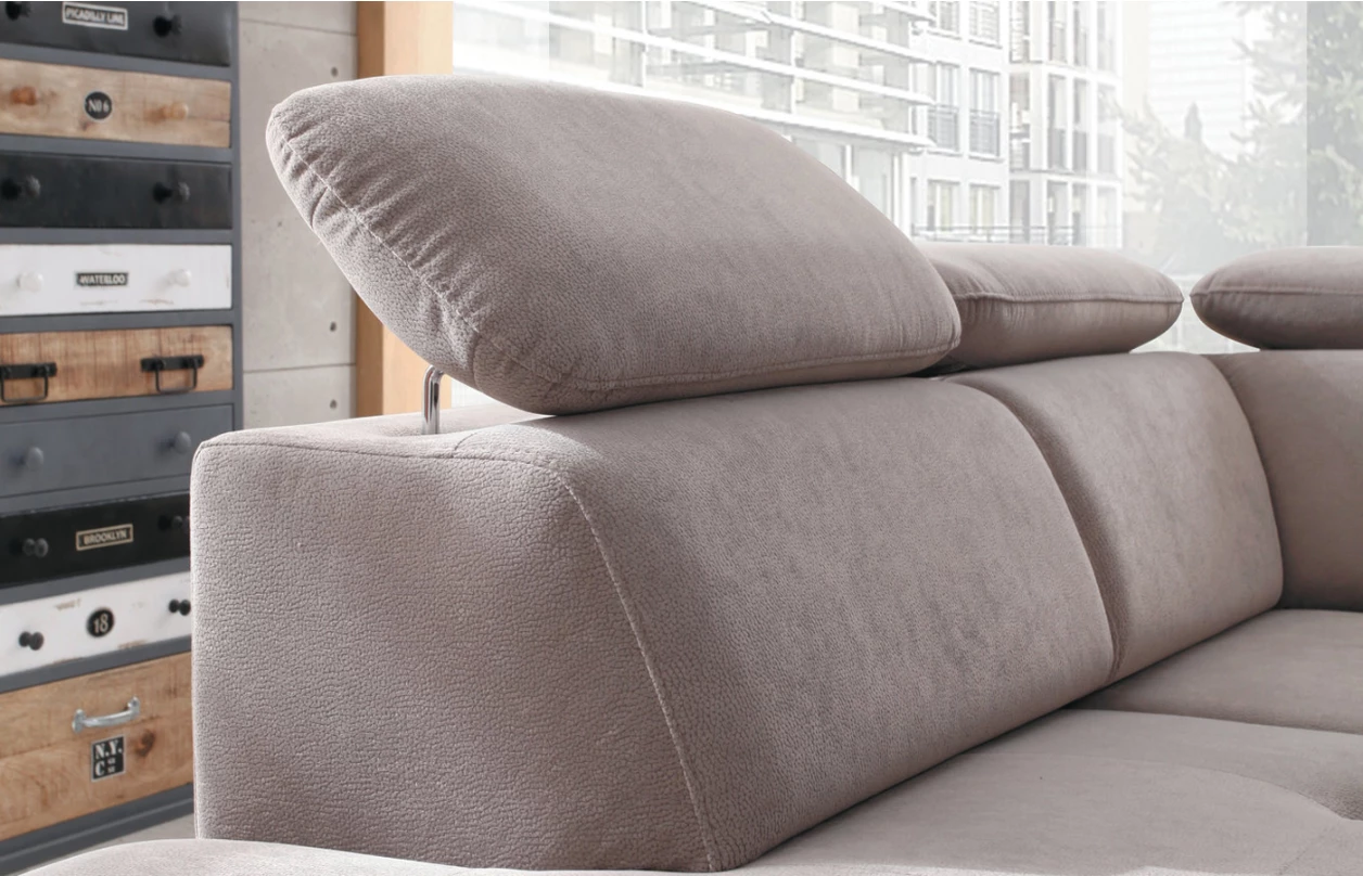 Sedací souprava Umbria, tvar U, světle šedá látka