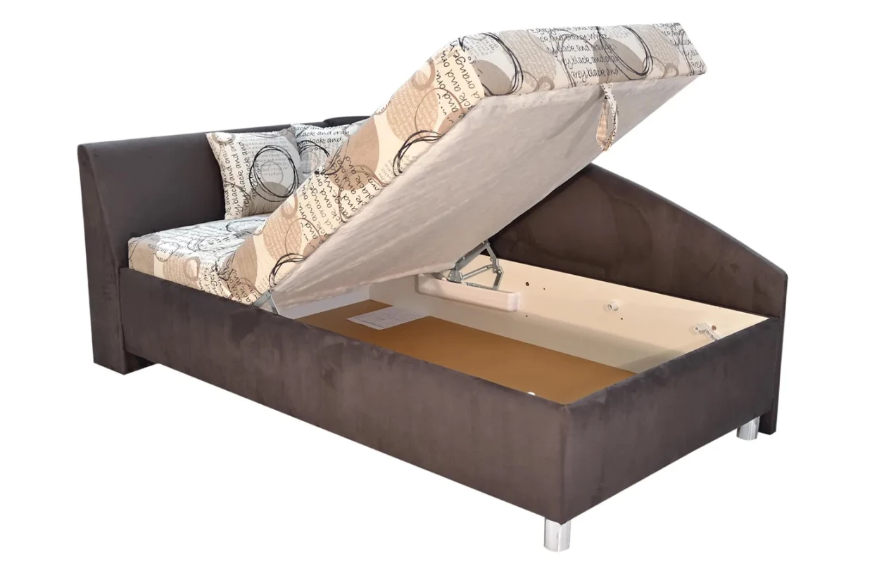 Rohová postel Andrew levá 90x200 cm, modrá