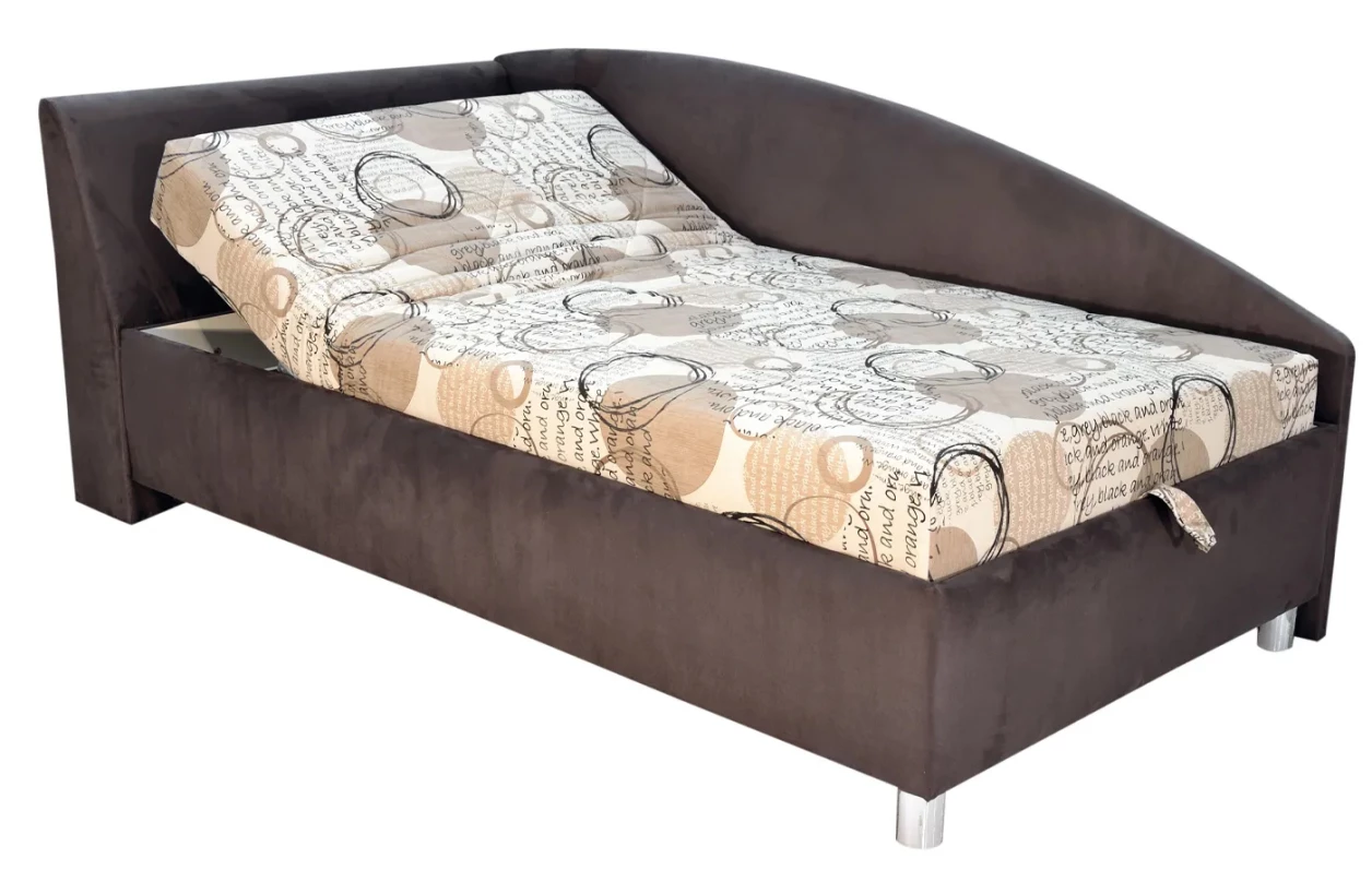 Rohová postel Andrew levá 90x200 cm, modrá