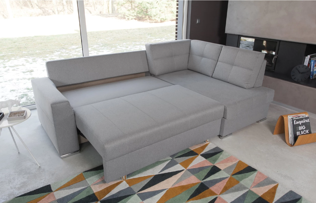 Rohová sedací souprava Stilo, pravá, šedá látka