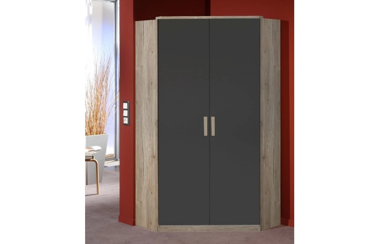 Šatní skříň Cariba, 135 cm, dub san remo/bílá