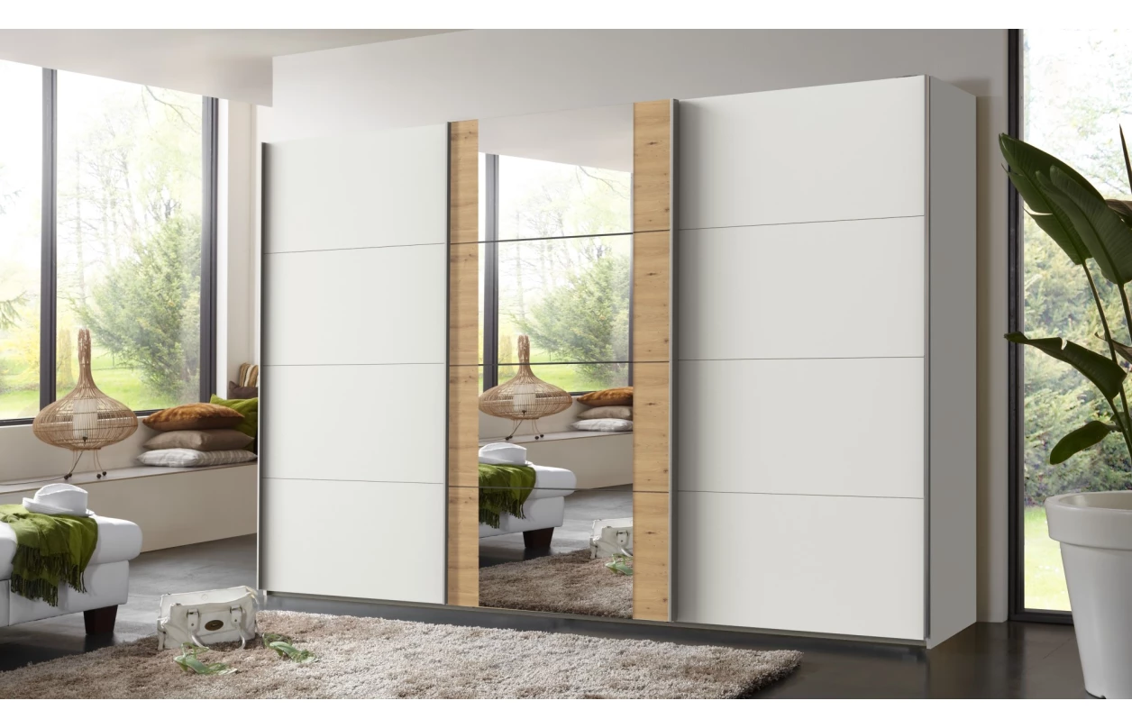 Šatní skříň Bern, šířka 313 cm/extra výška 236 cm, bílá 6